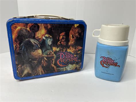 dark crystal metal lunch box|Vintage 1982 The Dark Crystal Metal Lunch box With Thermos 2.